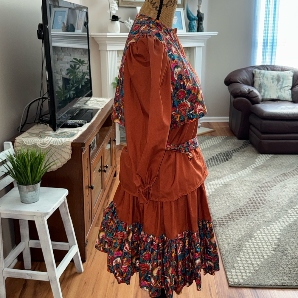 Kate Schorer NWT western Native Indian print vintage top/skirt Unique set S/M - Picture 7 of 15